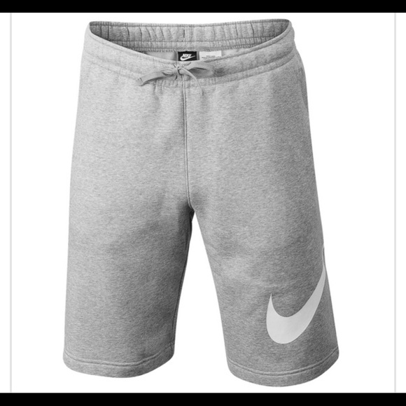 mens grey nike fleece shorts